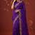 Purple satin embroidered saree with zari work