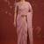 Pink satin embroidered saree with zari work