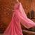 Pink georgette embroidered saree with zari work