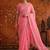 Pink georgette embroidered saree with zari work