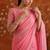 Pink georgette embroidered saree with zari work
