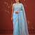 Blue georgette embroidered saree with zari work
