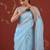 Blue georgette embroidered saree with zari work