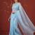 Blue georgette embroidered saree with zari work
