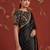 Black satin embroidered saree with zari work