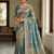 new facy designer grey golden dori work saree 