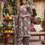 Brown silk blend embroidered dress-materials