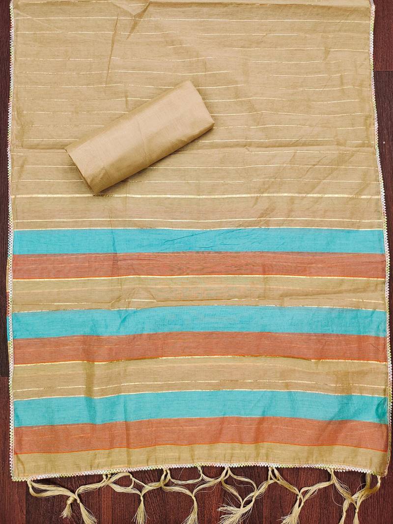 Multicolor silk blend woven dress-materials