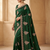 fancy bottel green zari stone work saree