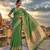 Mehndi blended cotton woven saree with blouse