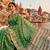Mehndi blended cotton woven saree with blouse