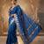 Royal-blue katan silk woven saree with blouse