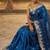 Royal-blue katan silk woven saree with blouse
