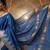 Royal-blue katan silk woven saree with blouse