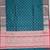 Teal blue katan silk woven saree with blouse
