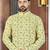 Yellow kurta with a delicate all-over botanical print, a neat band collar and coordinating buttons.