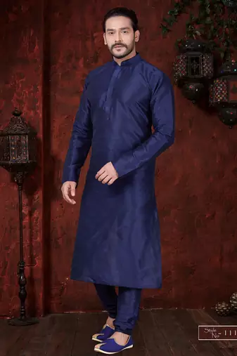 Classic navy kurta set with a clean, minimal design—an elegant choice for festive occasions.