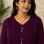 Purple chanderi hand embroidery anarkali set