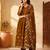 Brown chanderi hand embroidery anarkali set