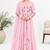 Baby-pink chanderi embroidered anarkali set