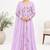 Lavender chanderi embroidered anarkali set