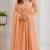 Peach chanderi embroidered anarkali set