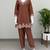 Brown crepe embroidered kurta set