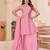 Pink chanderi embroidered palazzo set