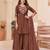 Brown chanderi embroidered palazzo set