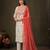 Off-white cotton poly embroidered kurta set
