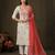 Off-white cotton poly embroidered kurta set