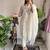 White cotton poly embroidered kurta set