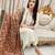 Cream cotton poly embroidered kurta set