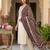 Cream cotton poly embroidered kurta set