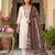 Cream cotton poly embroidered kurta set
