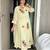 Light-yellow silk blend embroidered anarkali set