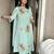 Light-green silk blend embroidered anarkali set