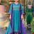 Teal chanderi embroidered kurta set