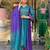 Teal chanderi embroidered kurta set