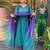 Teal chanderi embroidered kurta set