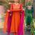 Orange chanderi embroidered kurta set