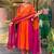 Orange chanderi embroidered kurta set