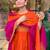 Orange chanderi embroidered kurta set