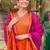 Orange chanderi embroidered kurta set