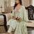 Light-green silk blend embroidered kurta set