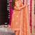 Peach cotton poly embroidered kurta set