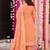Peach cotton poly embroidered kurta set