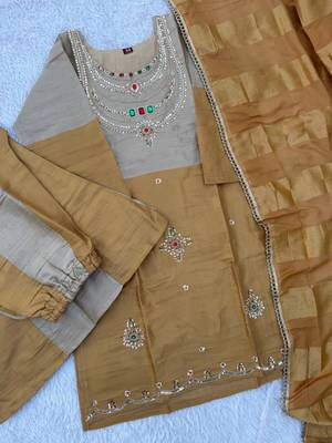 Multicolor viscose stone work palazzo set 4