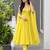 Yellow faux georgette stone work anarkali set