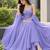 Lavender faux georgette stone work anarkali set